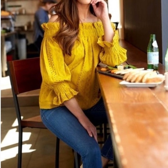 Revolve Endless Rose Embroidered Bardot Top - Picture 1 of 10